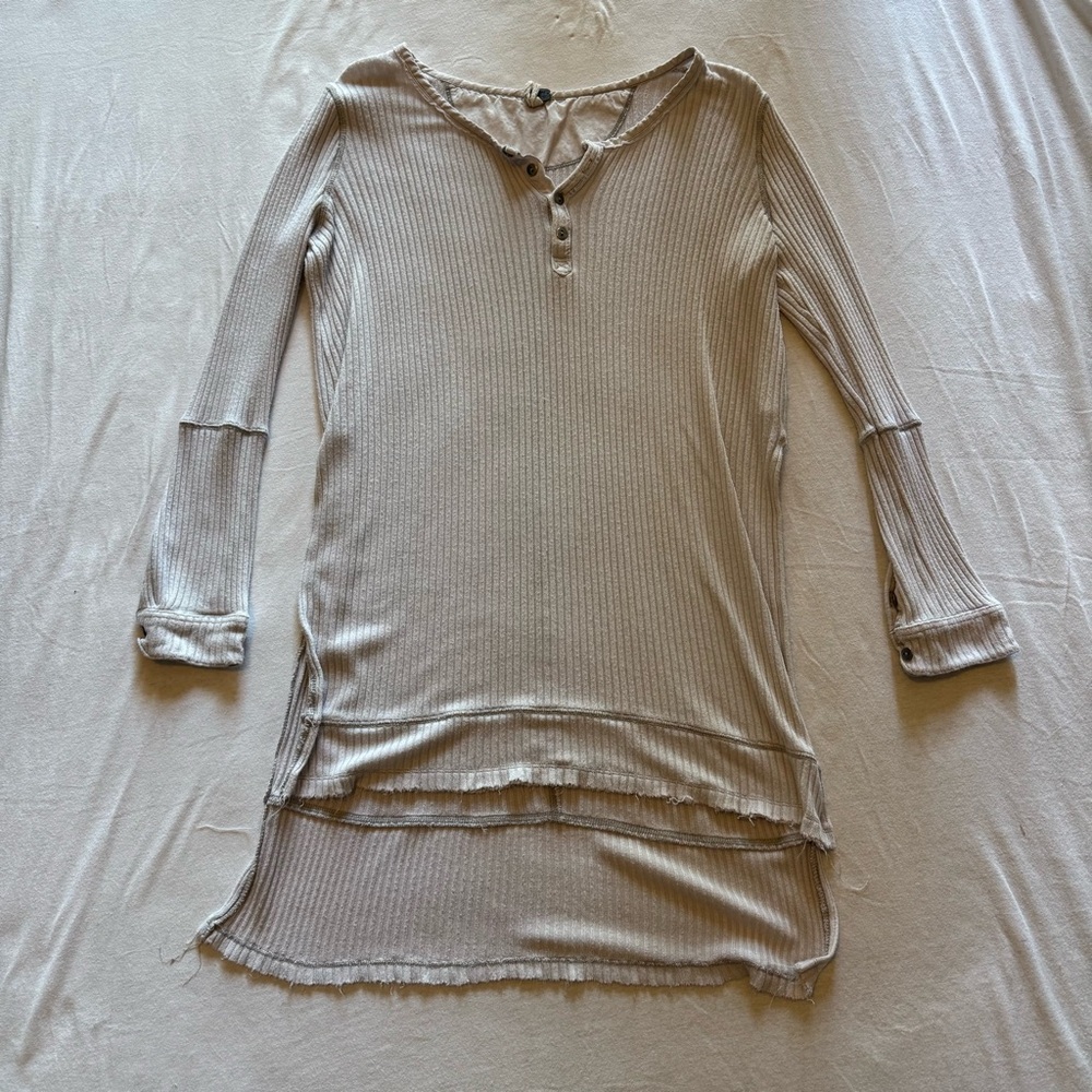 We The Free Taupe Ribbed Tunic Top - Size XS